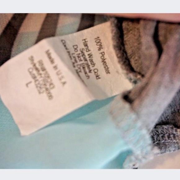 Bobeau Women Large Grey Chevron USA top sheer back - Picture 4 of 5